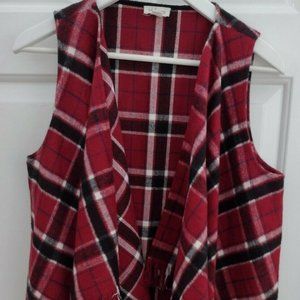 Tribal Jeans Vest Sleeveless Drape Front Fringe